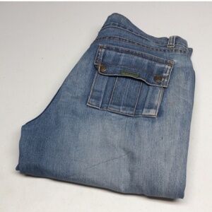 VINTAGE REQUEST HI-RISE ZIPPER HEM CROP JEANS 9/30x26 😎